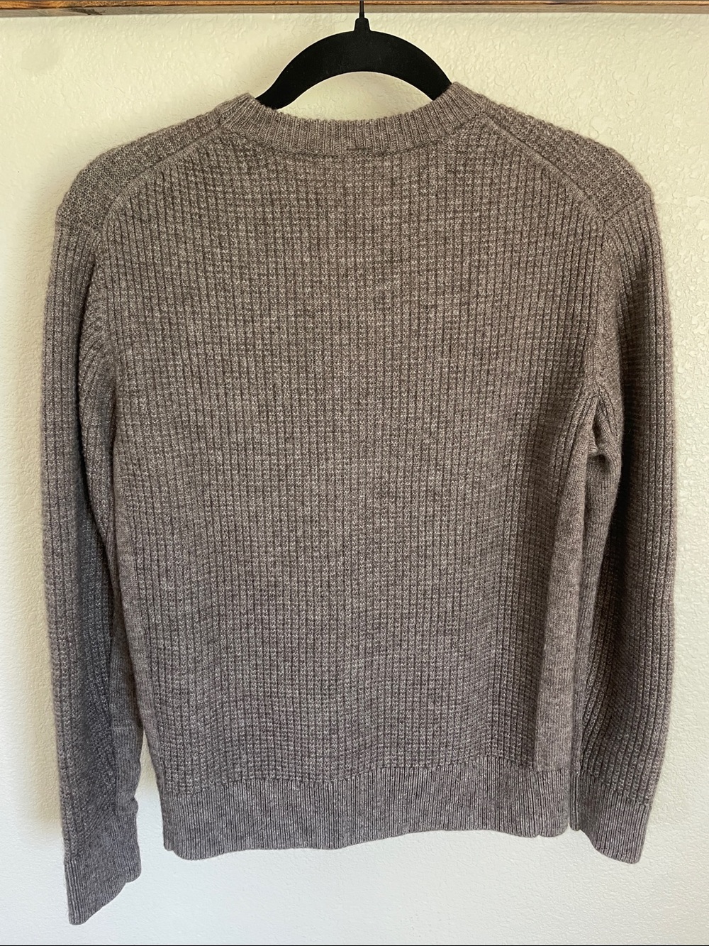 Muji Yak Hair Wool Ribbed Crewneck Sweater Taupe Women’s M Minimalist Natural - Picture 7 of 10